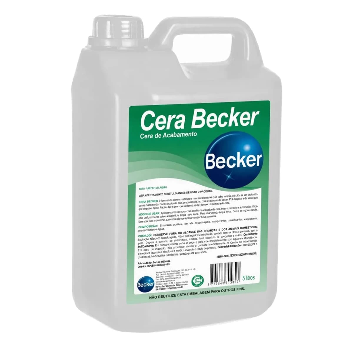 Cera Becker Acrílica 5 L — bombona vista de frente