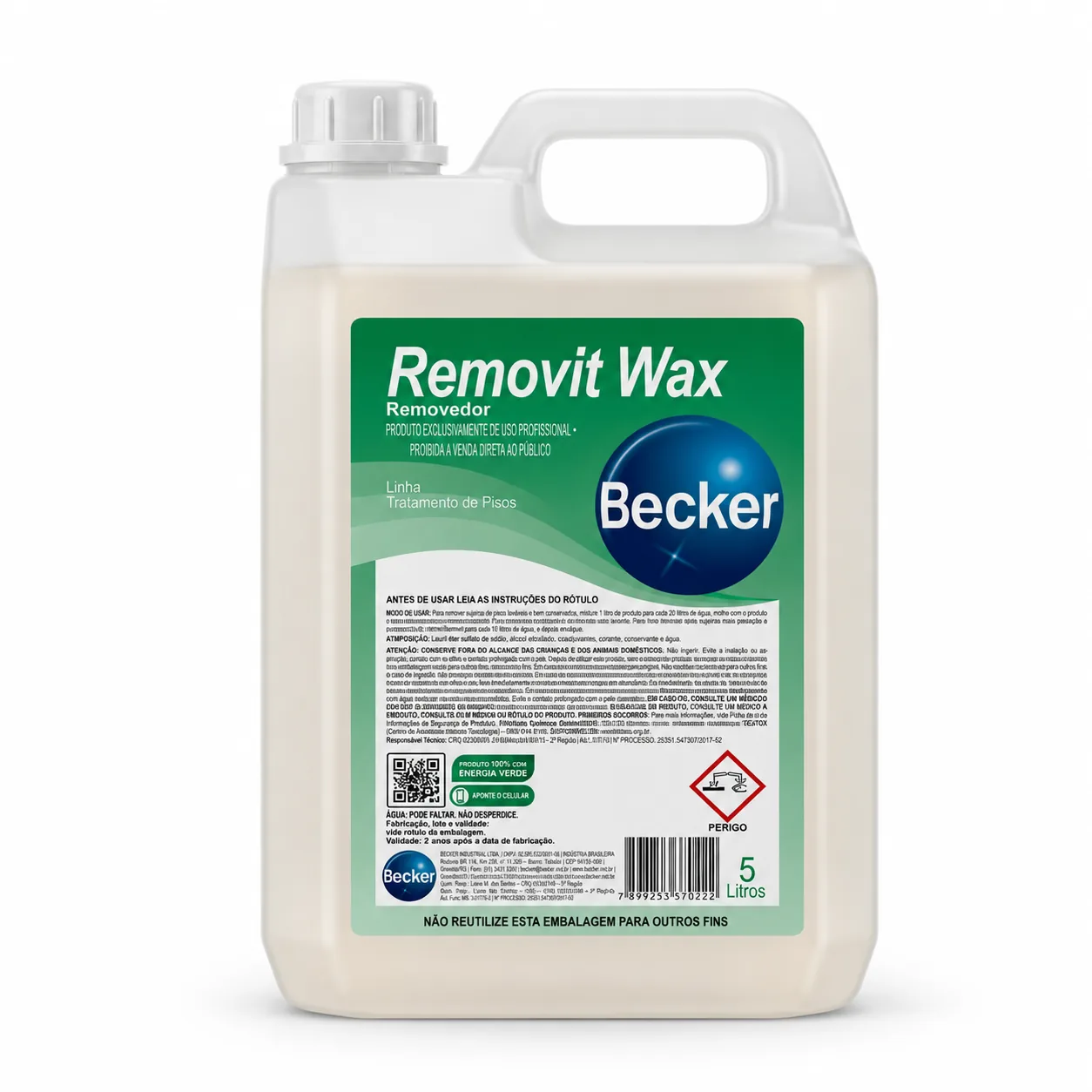 Removit Wax Removedor de Cera 5 Litros Becker — bombona vista de frente